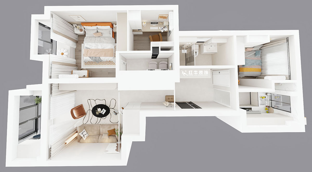 贾庭｜紫金观邸7-2-204-85㎡-现代风格｜3室2厅2卫｜老房装修｜定制家｜全包11